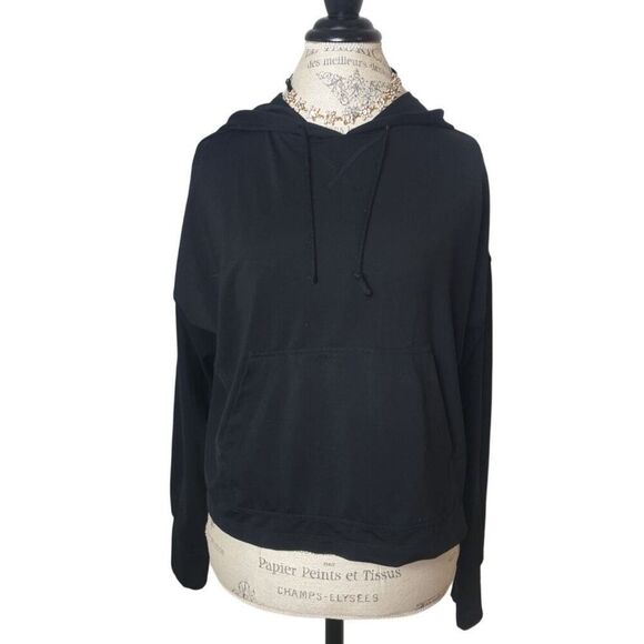 Nike Women's Cropped Hoodie Large Black Dri-Fit Lightweight Sportstyle Streetwea - Picture 1 of 6